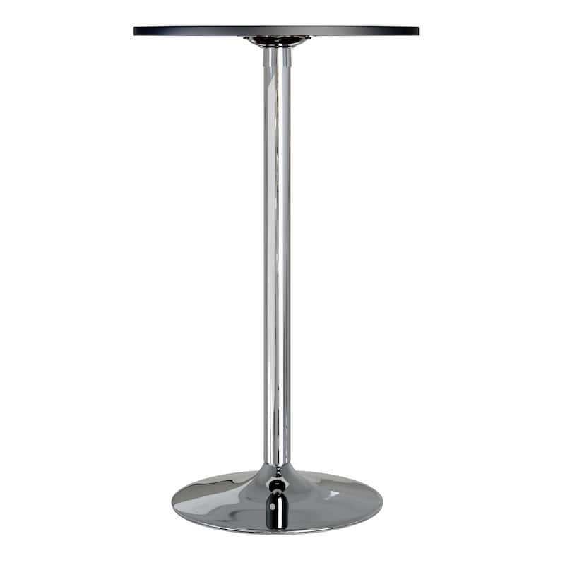 24" Round Pub Table, Black and Chrome - 23.62 x 23.62 x 39.76 inches