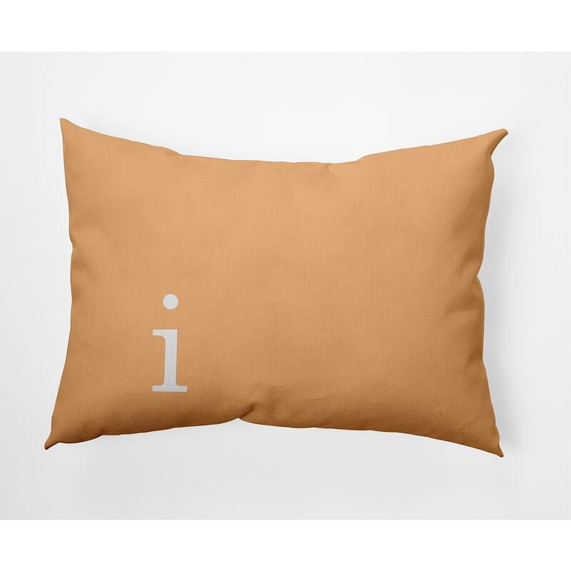 Modern Monogram Indoor/Outdoor Throw Pillow-I - Pale Gold - 14" x 20"