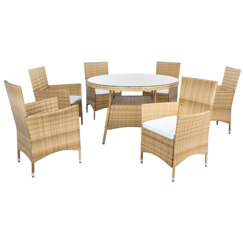 SAFAVIEH Outdoor Sambula 7-Piece Patio Dining Set - 47Wx47Dx29H