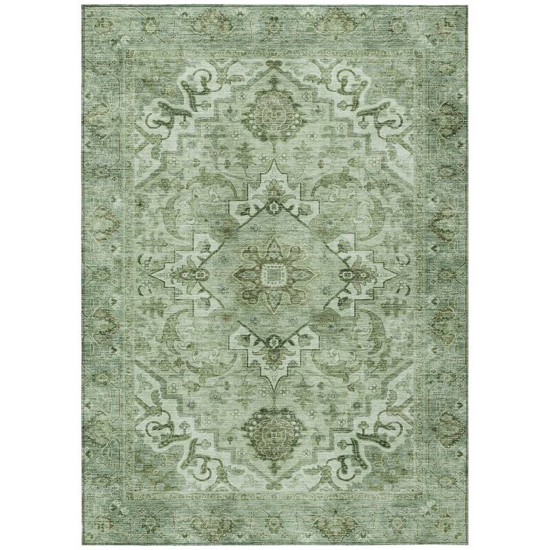 Machine Washable Indoor/Outdoor Traditional Vintage Chantille Rug