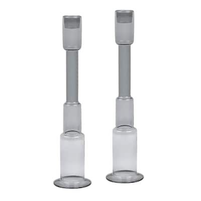 Frost 11" Tall Candle Holder, Smoke Gray (Set of 2)
