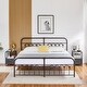 preview thumbnail 4 of 34, Industrial Metal Platform Bed Frame with Headboard Twin/Full/Queen/King Size Bed