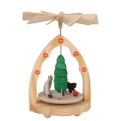 4.25" Richard Glaesser Cats Christmas Pyramid
