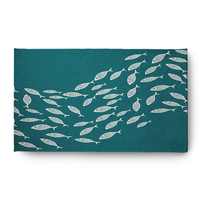Escuela Nautical Chenille Rug - Ocean Teal - 3' x 5'