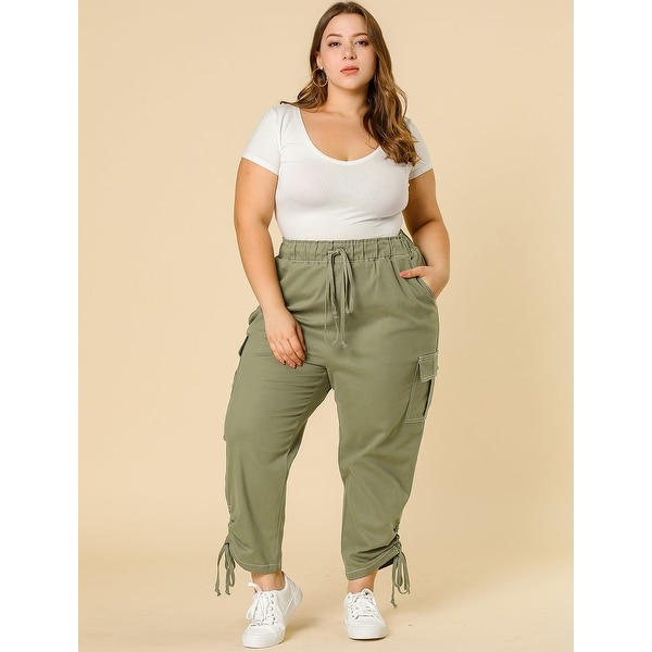 drawstring plus size pants