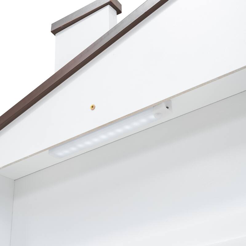 Wood Platform Bed With House-Shaped Headboard, Led And Built-In Storage