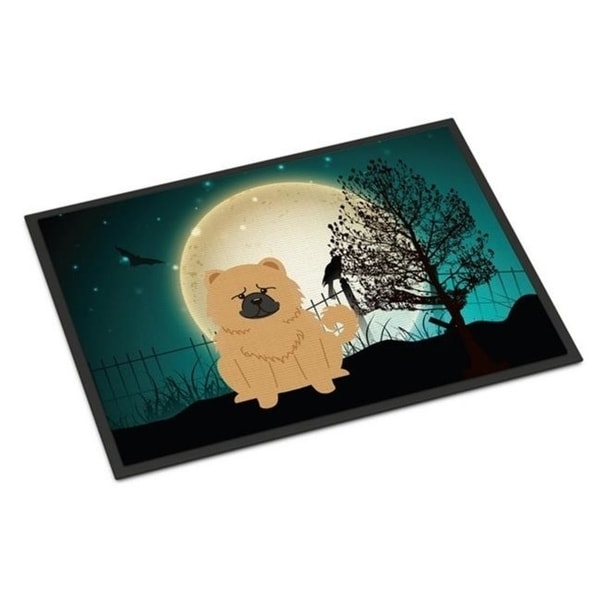 Carolines Treasures BB2334MAT Halloween Scary Chow Chow Cream Indoor or Outdoor Mat 18 x 0.25 x 27 in.