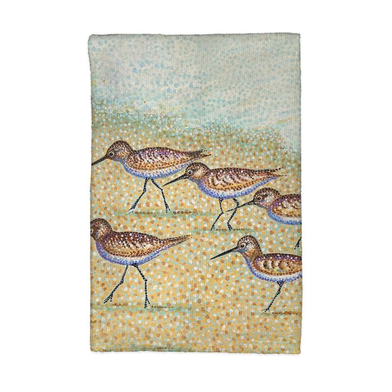 Pointillist Sanderlings Kitchen Towel - 16x25
