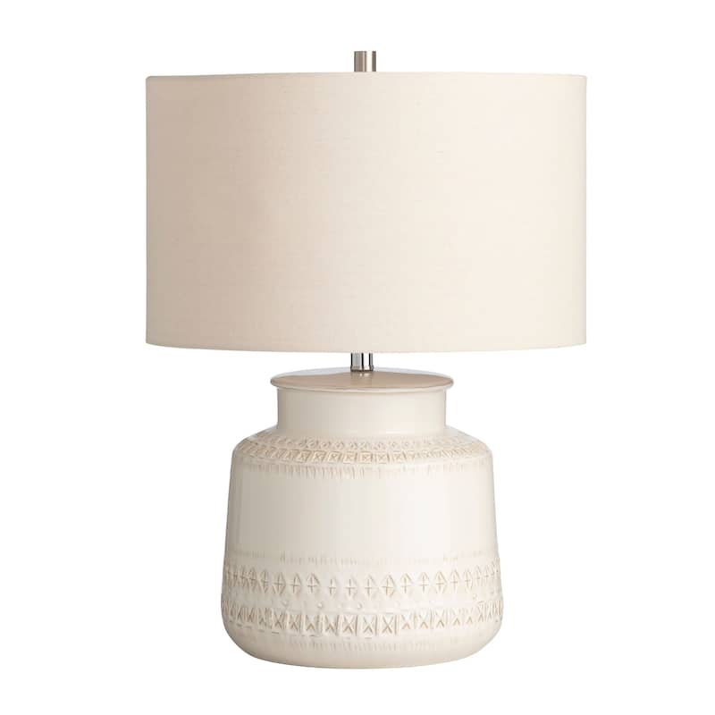 Alexis 3-Way Ceramic Table Lamp with Oat Linen Shade