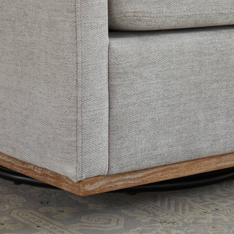 Homy Casa Modern Swivel Accent Chair Open Base, 360 Rotation Chenile