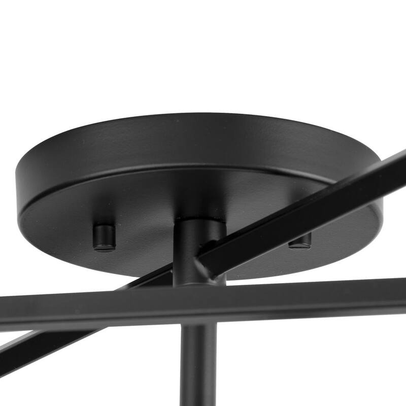 Navarre One-Light Matte Black and Seeded Glass Indoor Outdoor Close-to-Ceiling Light - 19.87 in x 14 in x 12 in
