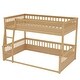 preview thumbnail 22 of 25, Full XL over Queen Bunk Bed with Ladder and Guardrails, Solid Pine Wood Frame