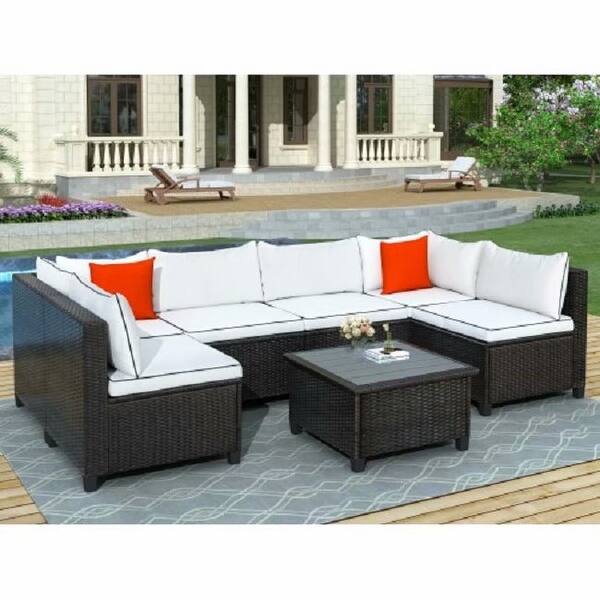 Shop Superbrite U Style Quality Rattan Wicker Patio Set Patio Furniture Sofas On Sale Overstock 32159261