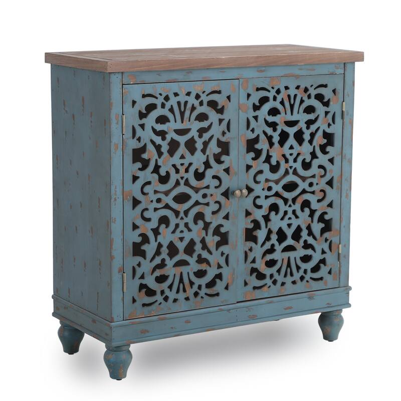 2-door Intricate Traditional Antique Storage Cabinet
