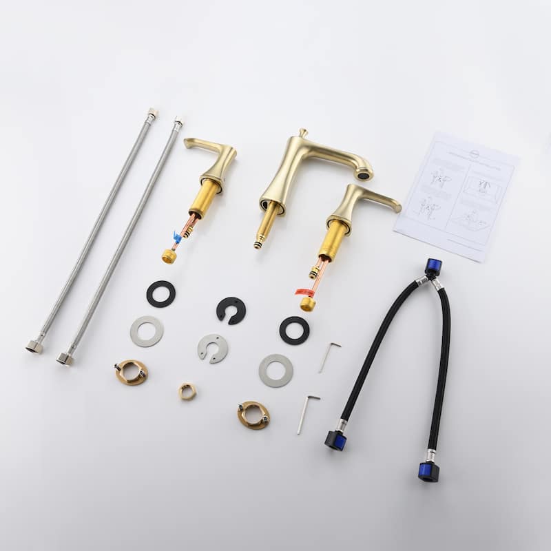 BATHLET 2 Handles 3 Holes Bathroom Sink Faucet