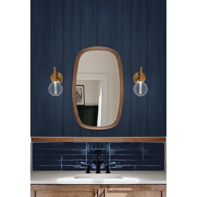 Seabrook Designs Faux Wood Panel Prepasted Wallpaper - 20.5 in. W x 33 ft. L