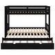 preview thumbnail 10 of 11, Contemporary Style Twin Size over Pull-out Bunk Bed with Trundle,Built-In Ladder and Full-Length Guardrail