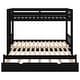 preview thumbnail 9 of 7, Espresso Twin over Pull-out Wood Bunk Bed with Extendable Bottom Bed and Trundle, High Rails, Reversible Ladder