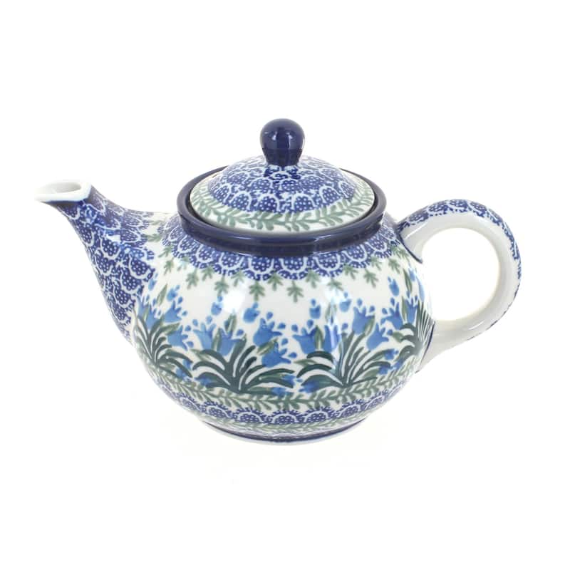 Blue Rose Polish Pottery 264 Ceramika Artystyczna Small Teapot - Tulip Bouquet