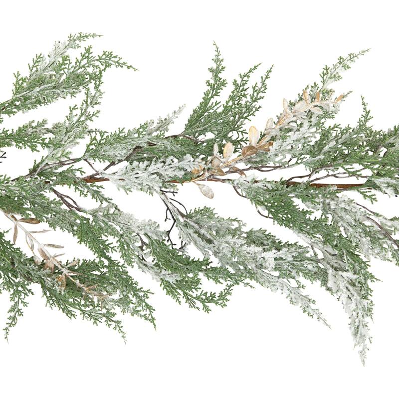 Real Touch™ Flocked Cedar Pine Artificial Christmas Garland - 10' - Unlit