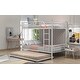 preview thumbnail 3 of 16, White Twin over Twin Size Metal Bunk Bed With Trundle, Can be Divided into Two Beds
