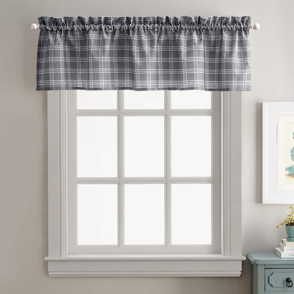 CHF Lodge Plaid Valance and Tier Pair Curtain Collection