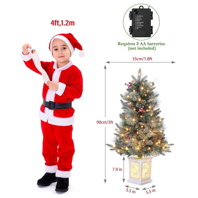 Christmas Tree with 78 Multi-Color Led Lights, 3 Ft Pre-Lit Artificial Christmas Decoration