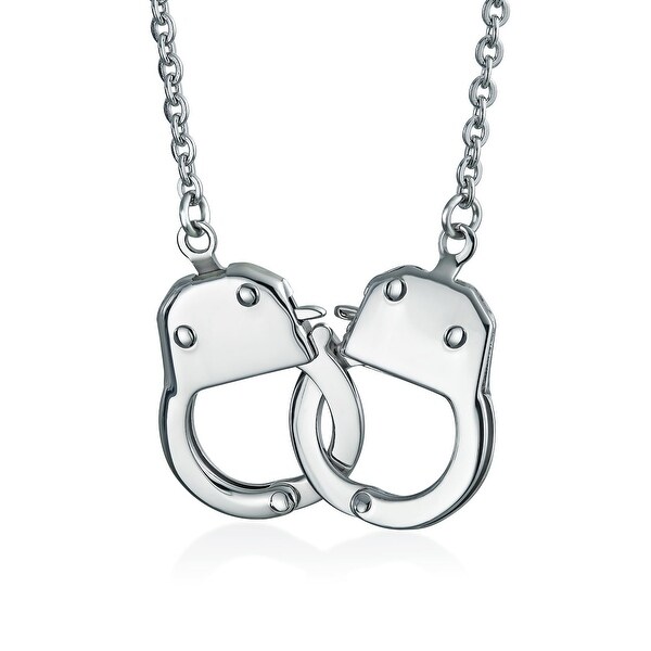 Handcuff Necklace Lock Partners in Crime Stainless Steel Pendant. Opens flyout.