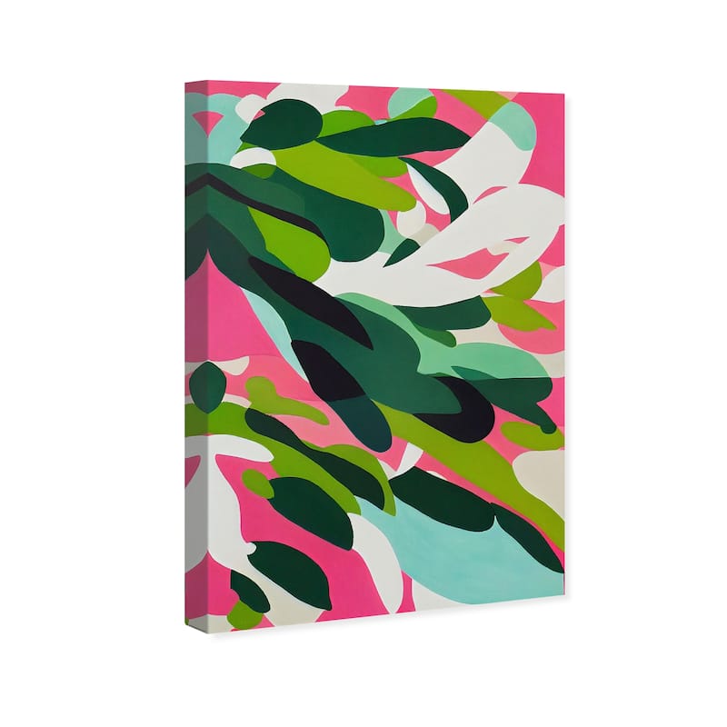 Wynwood Studio Canvas Abstract Colorful Garden Pink and Modern & Contemporary Wall Art Canvas Print