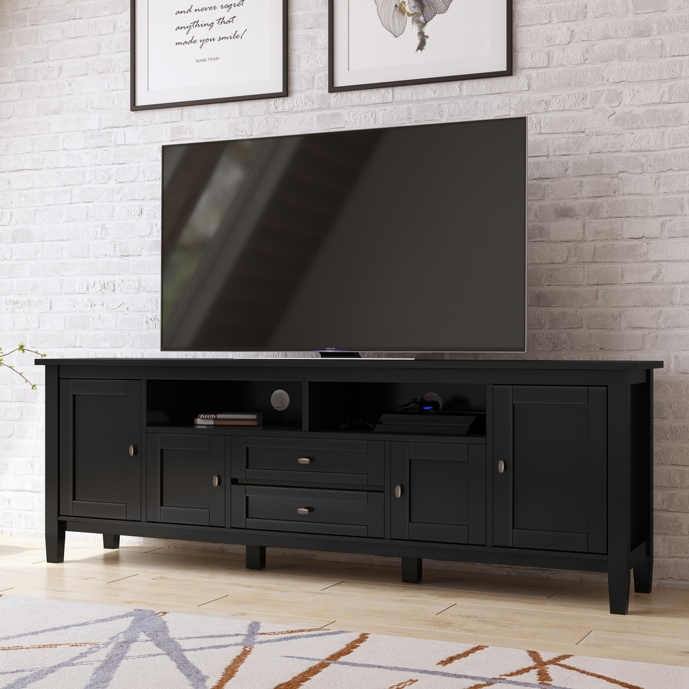 Distressed black sale tv stand