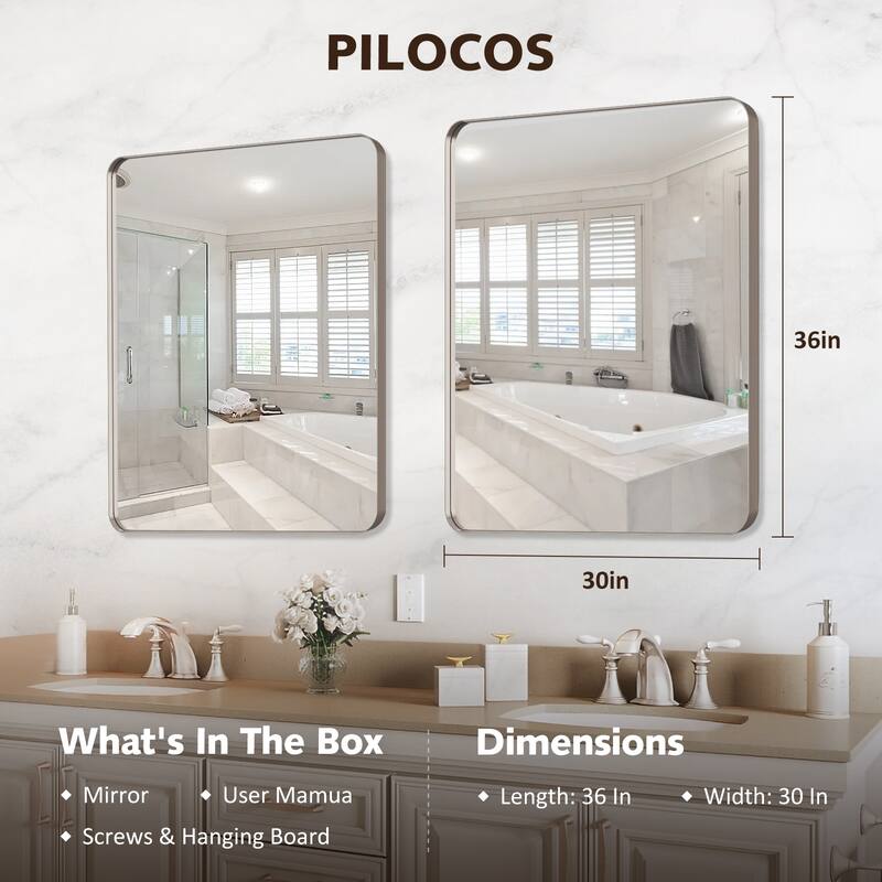Rectangle Bathroom Mirror for Vanity Wall Mounted Vertical Horizontal Makeup Mirror