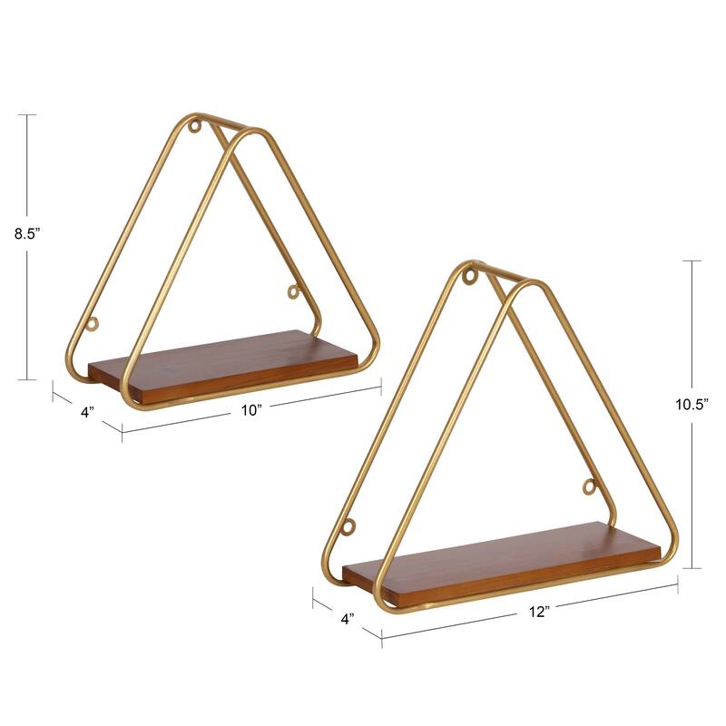 Kate and Laurel Tilde Triangle Accent Shelf Set - 2 Piece