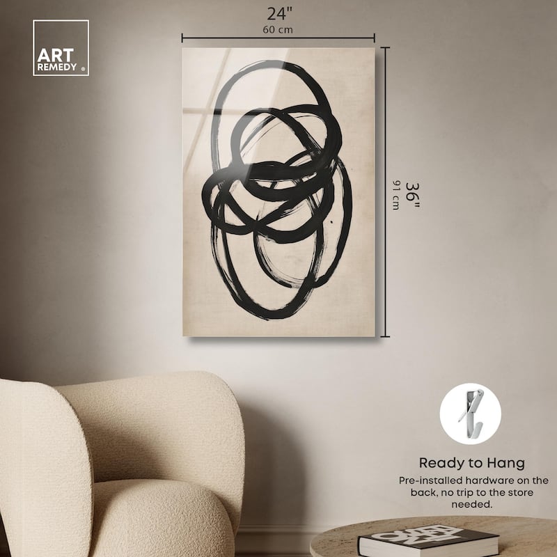 Beige Black I Acrylic by Art Remedy, Ready to Hang