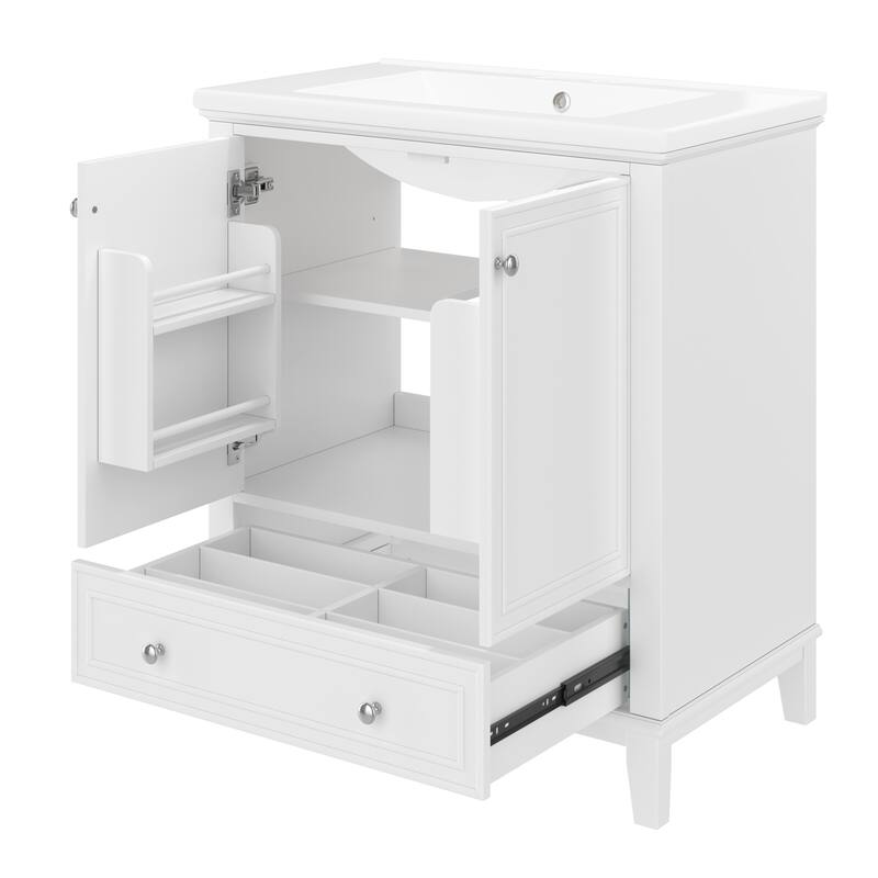 Bathroom Vanity with Sink Top, Bathroom Cabinet with Doors and Drawer, Bathroom Storage Cabinet with Adjustable Shelf