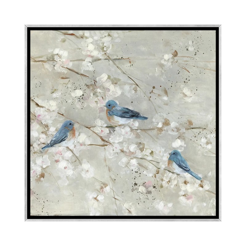 iCanvas "Blue Bird Melody II" by Sally Swatland Framed