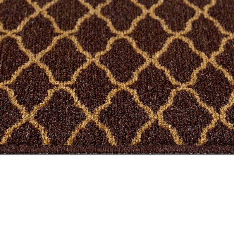 Beverly Rug Non Slip Stair Treads with Anti-Skid Rubber Backing, Trellis Design, 8.5''x 26''