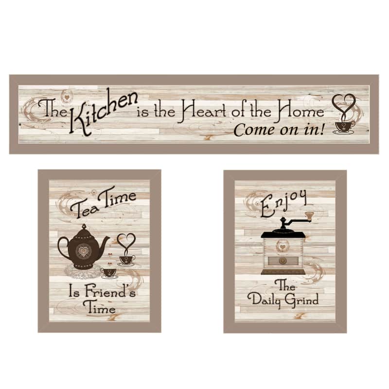TrendyDecor4U Traditional "Kitchen Friendship Collection III" 3-Piece Vignette by Millwork Engineering