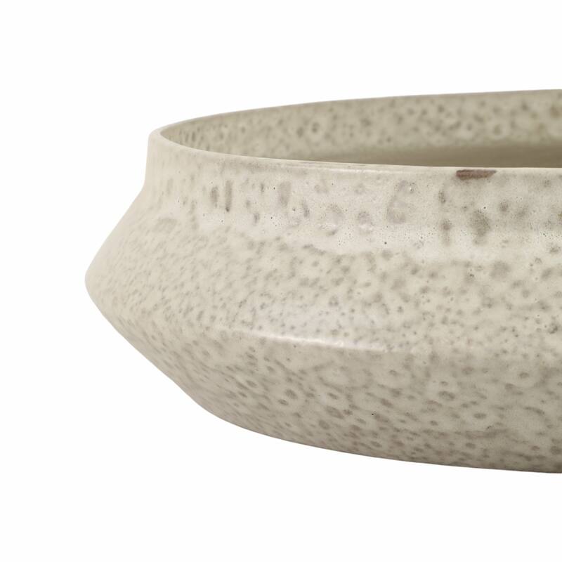 Terracotta Decorative Bowl Modern Speckled Finish Accent - 4" White - 14" x 14" x 3.5"