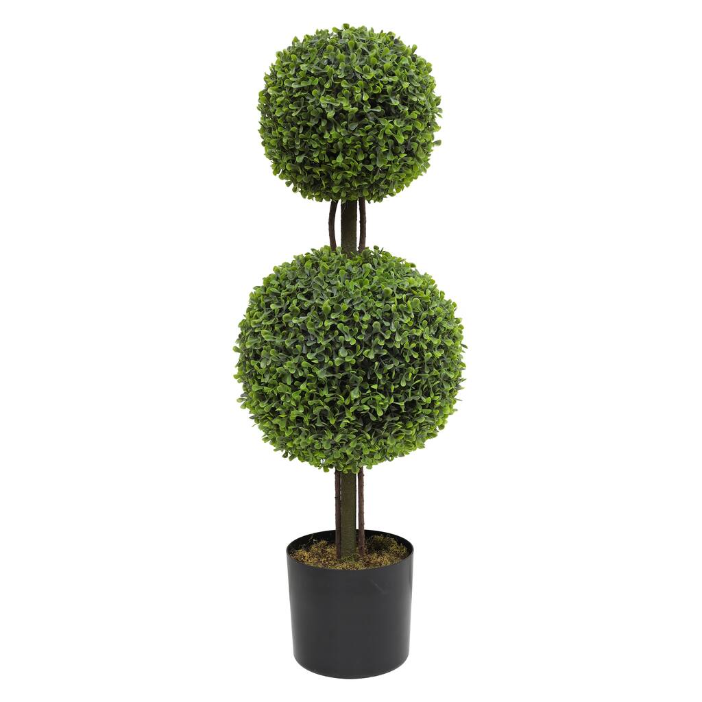 3 ft. Artificial Boxwood Topiary Double Balls Tree