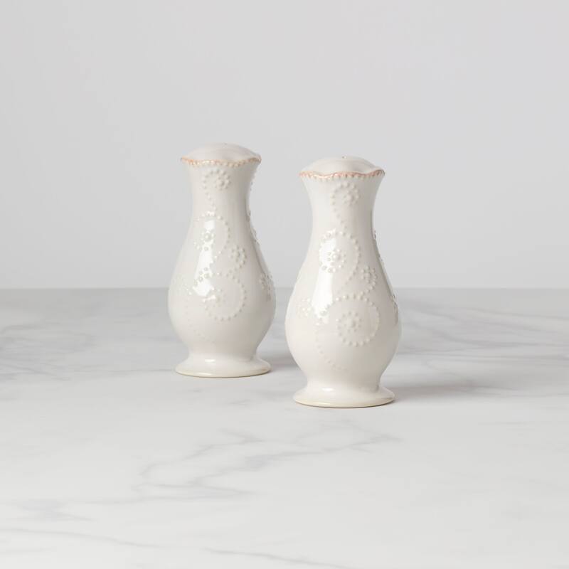 Lenox French Perle White Salt & Pepper Shaker Set White
