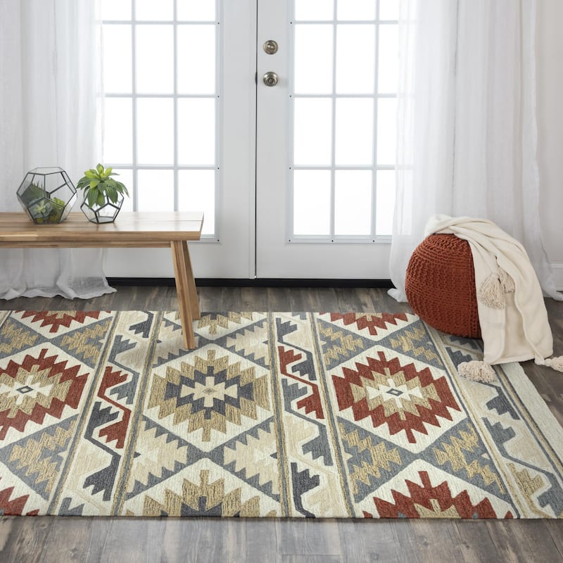 Alora Decor Sedona Southwest Geometric Hand-tufted Wool Rug