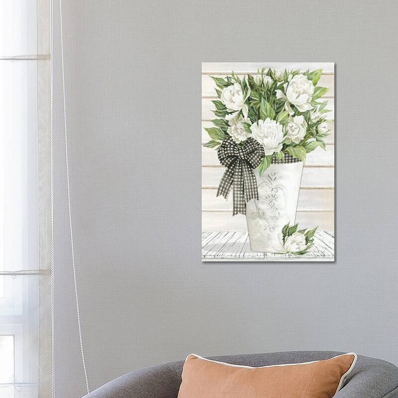 iCanvas "White Peonies" by Cindy Jacobs Canvas Print - 26x18x1.5