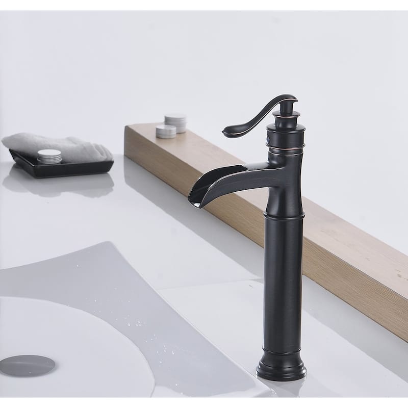 WIZ Waterfall Single Hole Single-Handle Vessel Bathroom Faucet