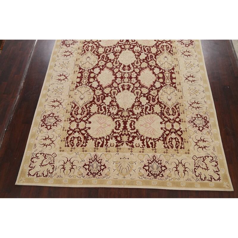 Vegetable Dye Floral Peshawar Oriental Area Rug Wool Hand-knotted - 9'0" x 11'10"