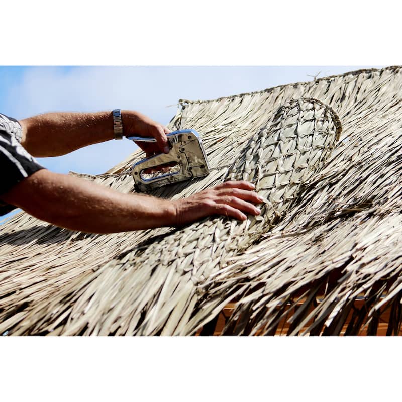 Mexican Palm Thatch Runner Roll Straw Tiki Hut Roof Grass 35" x 60' - 35 in. H x 60 ft. L