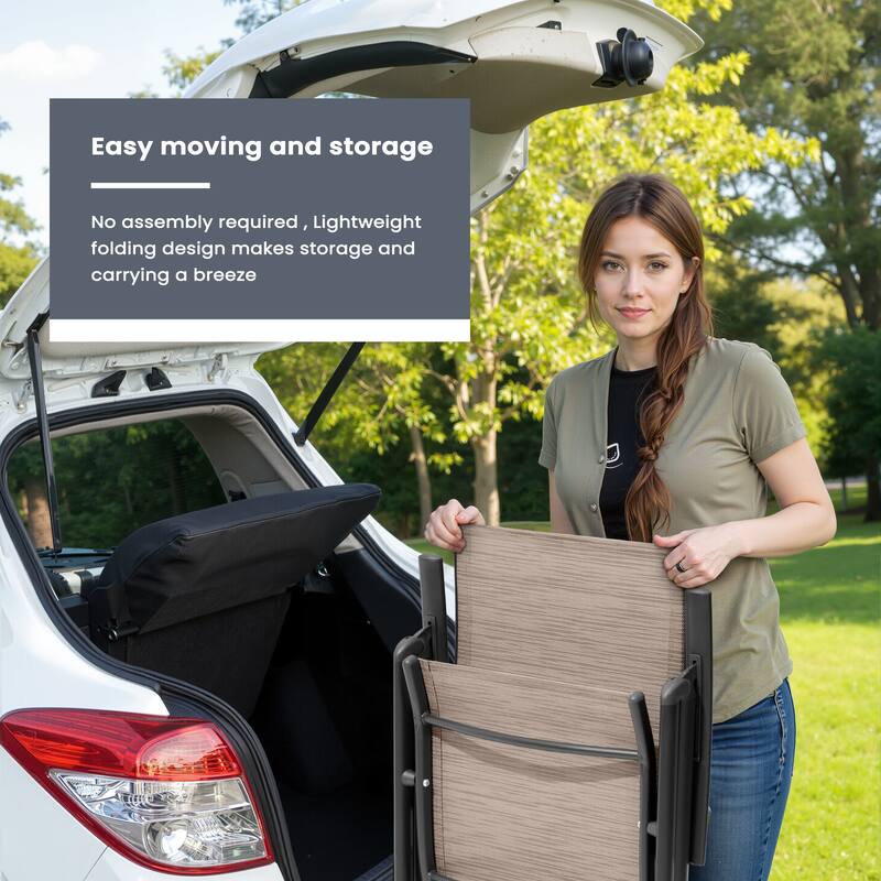 Pellebant Outdoor Durable Adjustable Reclining Folding Chair