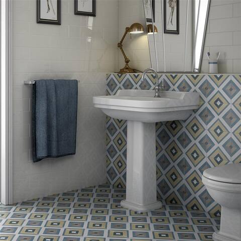 Merola Tile Caprice Colours Square Encaustic 7.86" x 7.86" Porcelain Floor and Wall Tile