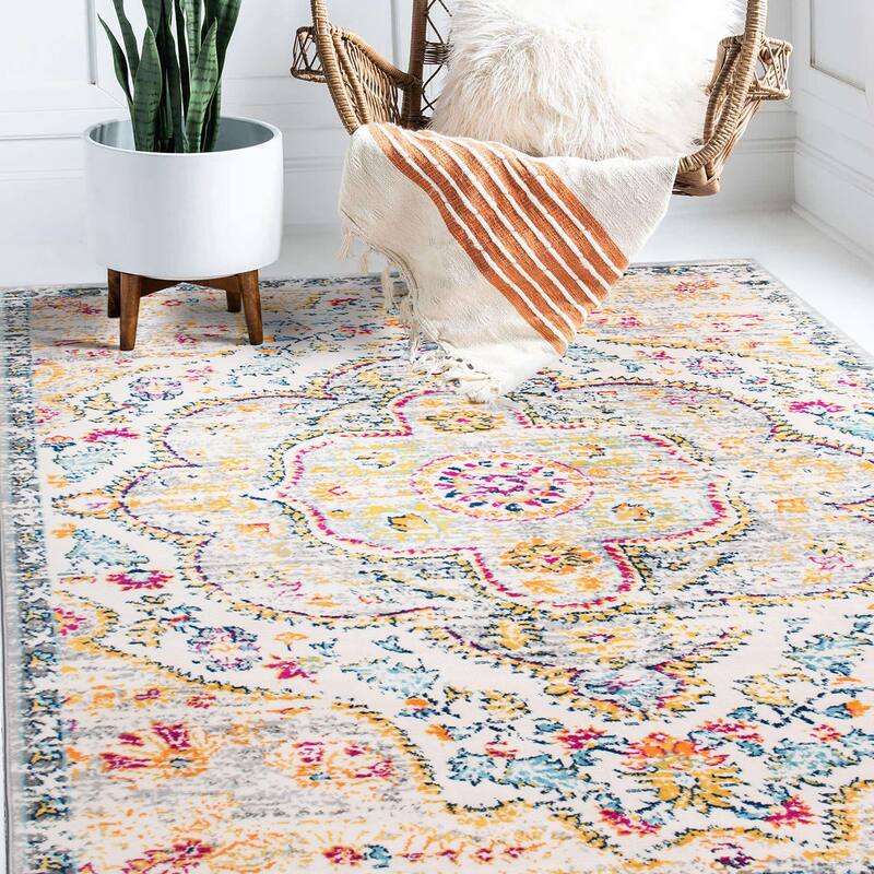 The Curated Nomad Sunset Distressed Vintage Bohemian Rug - 3'3" X 5' - Gray