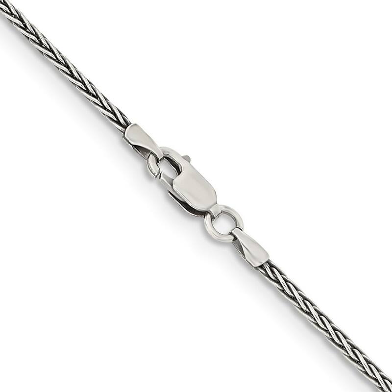 Curata 925 Sterling Silver Solid 1.6mm Square Spiga Chain Necklace Options: 16 18 20 22 24 30
