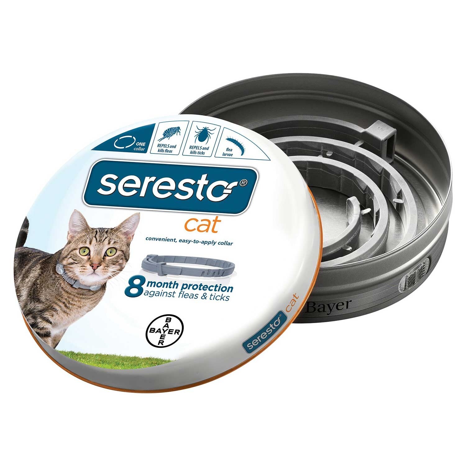 Shop Bayer Seresto Flea And Tick Collar For Cats Gray Overstock